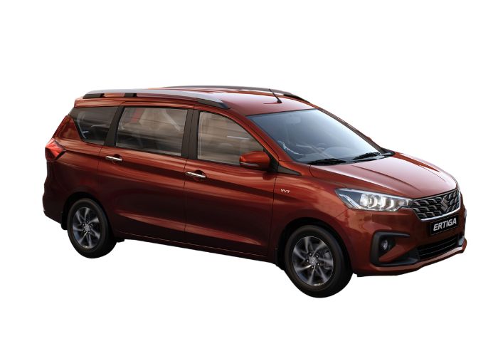 The Suzuki Ertiga offers seating for up to seven passengers and ensures a comfortable journey as you explore.